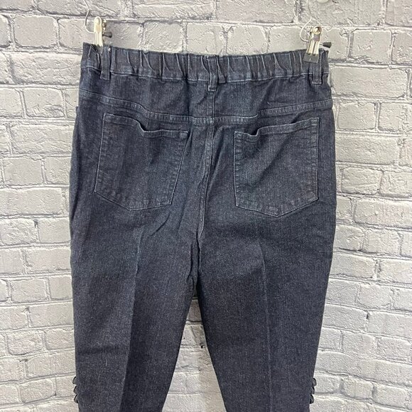 Denim & Co Cropped Capri Denim Jeans Size 12 New - Picture 6 of 9